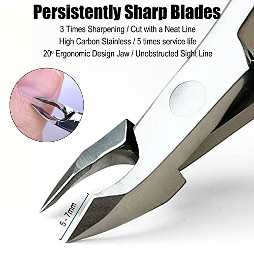 LePinko Professional Cuticle Trimmer kit, Super Sharp Dead Skin Clipper, Labor-saving Cuticula Remover for Fingernail Toenail, Manicure Pedicure Tool for Women Men, Home Salon Use, 7mm Jaw - Image 3