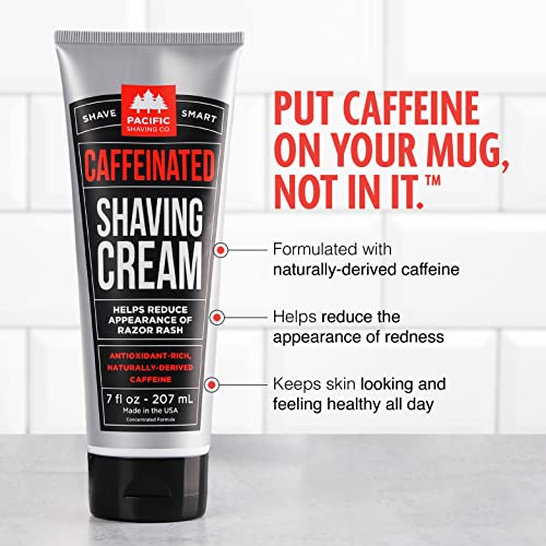 Pacific Shaving Company Caffeinated Shaving Cream - Caffeine, Shea Butter + Spearmint Antioxidant Shaving Cream - Clean Formula for a Hydrating, Redness Reducing + Irritation-Free Shave (7 Oz, 2 Pack) - Image 2