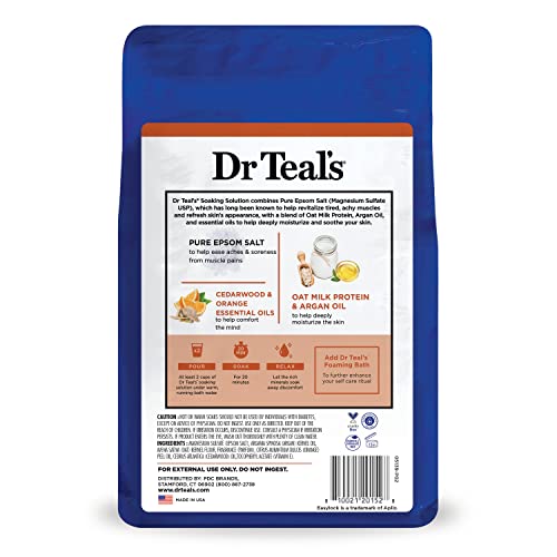 Dr Teal's Pure Epsom Magnesium Salt Soak, Soothe & Comfort with Oat Milk & Argan Oil, 3 lbs - Image 6