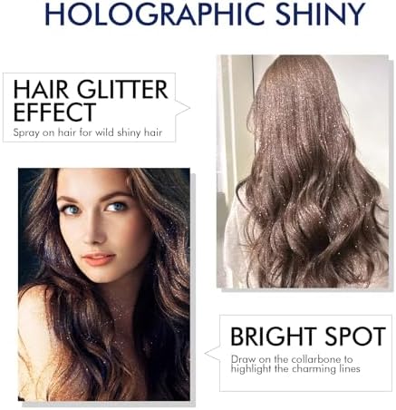 Body Glitter, Body Glitter Spray, Glitter Spray for Hair and Body, Long-Lasting and Quick-Drying Silver Glitter Hairspray Suitable for Stage, Festival Rave and Makeup Prom (2.11 Fl Oz) - Image 3