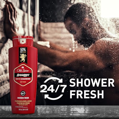 Old Spice Body Wash for Men, 24/7 Shower Fresh with Lasting Scent, Red Collection, Swagger with Cedarwood Scent, 24 fl oz (Pack of 2) - Image 5