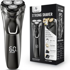 Electric Razor for Men, SHPAVVER Electric Shaver for Men, Rechargeable Wet Dry Shaver with Pop Up Trimmer, Waterproof Cordless Portable Razor