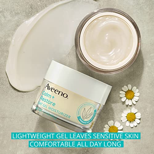 Aveeno Calm + Restore Oat Gel Facial Moisturizer for Sensitive Skin, Fast-Absorbing, Soothing Lightweight Gel Cream with Prebiotic Oat & Feverfew, Fragrance-Free & Hypoallergenic, 1.7 oz - Image 3