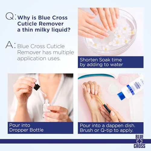 Blue Cross Cuticle Remover Liquid, Cuticle Softener for Nails, Professional Nail + Cuticle Care with Lanolin for Brittle Nails, Hang Nails, Hydrating, Moisturizing, Dry Cuticles, Made in USA, 6oz - Image 5