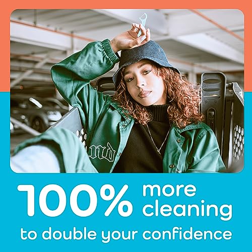 Plackers Twin-Line Dental Flossers, Cool Mint Flavor, Dual Action Flossing System, Easy Storage, Super Tuffloss, 2X The Clean, 300 Count (Pack of 1) - Image 4