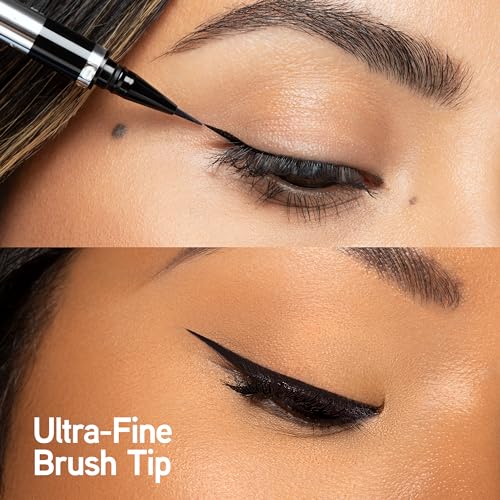 Physicians Formula Eye Booster Super Slim Liquid Eyeliner, Waterproof Precision with a Lash-Boosting Complex, Natural Finish, & Sensitive Skin Approved, Cruelty-Free & Vegan -Ultra Black - Image 3