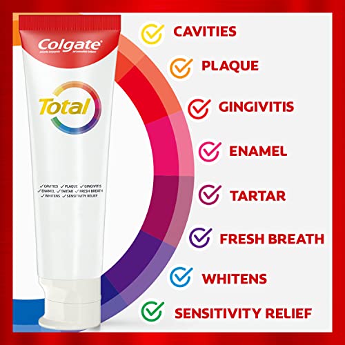 Colgate Total Whitening Toothpaste Gel, 10 Benefits, No Trade-Offs, Freshens Breath, Whitens Teeth and Provides Sensitivity Relief, Mint Flavor, 4 Pack, 5.1 Oz Tubes - Image 2