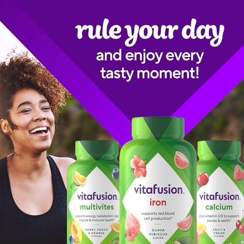 Vitafusion Iron Gummy Vitamin Supplement, Supports Red Blood Cell Production*, Guava Hibiscus Flavor, 30 Servings, 60 Count - Image 8