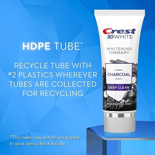 Crest 3D White Whitening Therapy Charcoal Deep Clean Fluoride Toothpaste, Invigorating Mint, 3.5 Ounce, Pack of 3 - Image 5