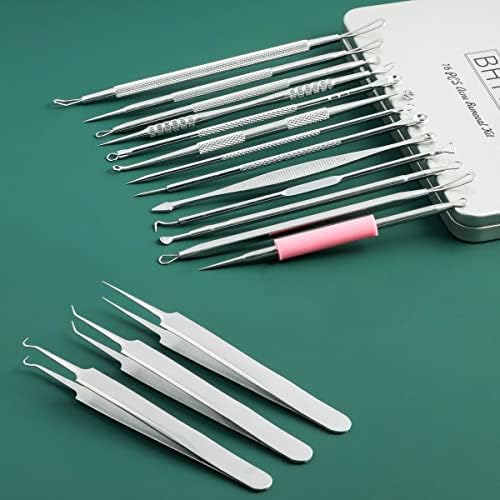 Blackhead Remover Tools, 2024 Latest 16 PCS Pimple Popper Tool Kit, Acne Blackhead Tools for Blemish, 410 Premium Professional Stainless Acne Pimple Extractor Tool with Metal Box - Image 7