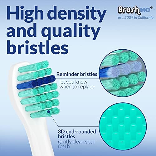 Brushmo Replacement Toothbrush Heads Compatible with Philips Sonicare E-Series Essence HX7022/66 and Other Screw-on Electric Toothbrush Models, BM716, Compact Size, 6 Pack - Image 5