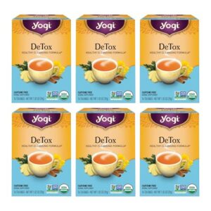 Yogi Tea DeTox Tea - 16 Tea Bags per Pack (6 Packs) - Organic Detox Tea for Digestive & Circulation Support - Includes Burdock, Dandelion, Ginger Root, Black Pepper, Cardamom & Juniper Berry
