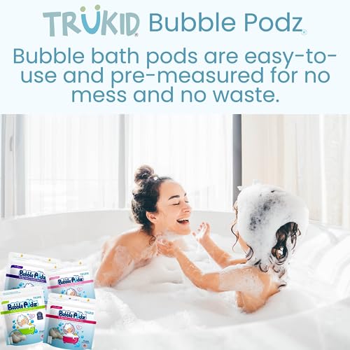 TruKid Bubble Podz Bubble Bath for Baby & Kids, Gentle Refreshing Bath Bomb for Sensitive Skin, pH Balance 7 for Eye Sensitivity, Natural Moisturizers and Ingredients, Vanilla (60 Podz) - Image 8