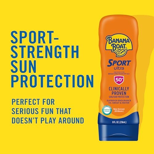 Banana Boat Sport Ultra SPF 50 Sunscreen Lotion, 8oz | Banana Boat Sunscreen SPF 50 Lotion, Oxybenzone Free Sunscreen, Sunblock Lotion Sunscreen, Banana Boat Lotion, Water Resistant Sunscreen, 8oz - Image 3