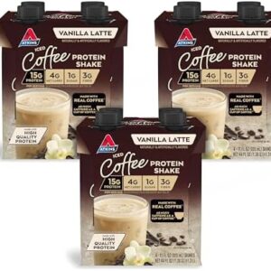 Atkins Iced Coffee Vanilla Latte Protein Shake, 15g Protein, Low Glycemic, 4g Net Carb, 1g Sugar, Keto Friendly