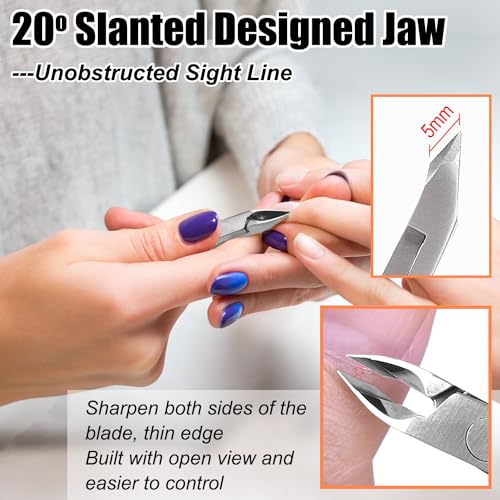 LePinko 4 Packs Upgraded Cuticle Trimmer kit, Sharp Dead Skin Clipper, Labor-saving Cuticula Remover for Fingernail Toenail, Manicure Pedicure Tool for Women Men, 5mm Jaw - Image 4