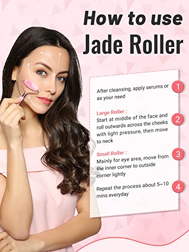 Gua Sha Face Roller Tools: Jade Roller Facial Tools for Skin Care - Facial Massager for Face, Eyes, Neck, Relieve Fine Lines and Wrinkles - Image 4