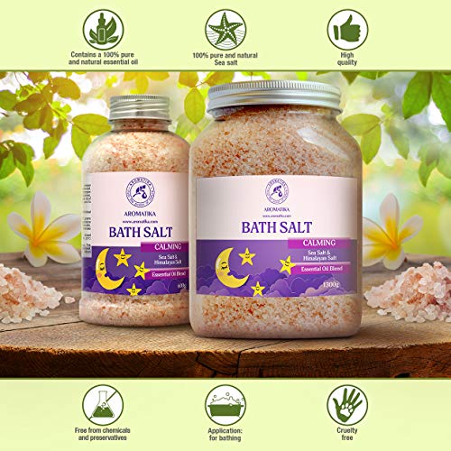 Calming Bath Salts 46 Oz - 1300g - w/Sandalwood & Lavender & Bergamot Essential Oils - Natural Bath Sea Salts 1.3 kg - Good Sleep - Relaxing - Body Care - Beauty - Aromatherapy - Image 4