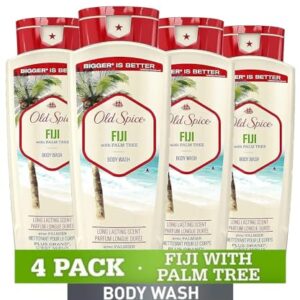 Old Spice Body Wash for Men, 24/7 Shower Fresh with Long Lasting Scent, Fiji with Palm Tree Scent, 18 fl oz (Pack of 4)