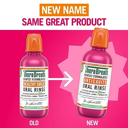 TheraBreath Anticavity Fluoride Mouthwash, Sparkle Mint, Dentist Formulated, 16 Fl Oz (2-Pack). - Image 2