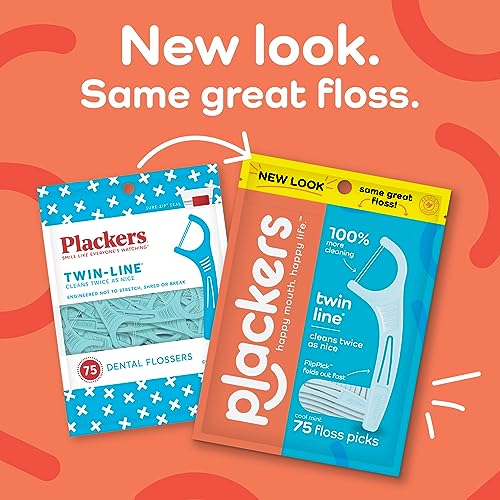 Plackers Twin-Line Dental Flossers, Cool Mint Flavor, Dual Action Flossing System, Easy Storage, Super Tuffloss, 2X The Clean, 300 Count (Pack of 1) - Image 2