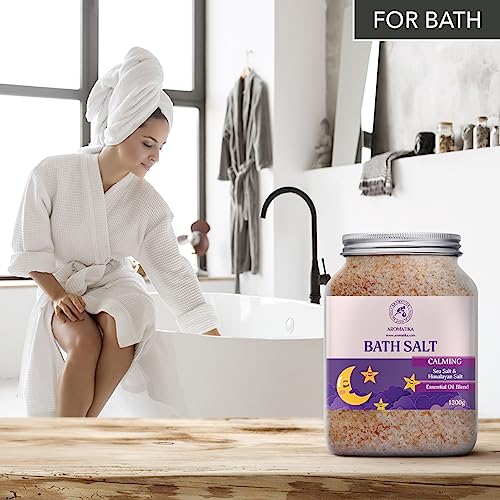 Calming Bath Salts 46 Oz - 1300g - w/Sandalwood & Lavender & Bergamot Essential Oils - Natural Bath Sea Salts 1.3 kg - Good Sleep - Relaxing - Body Care - Beauty - Aromatherapy - Image 5