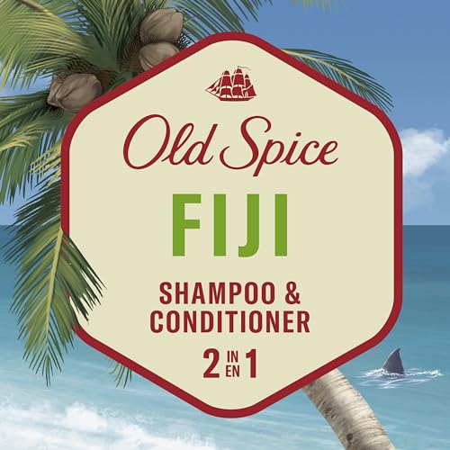 Old Spice Fiji 2-in-1 Shampoo and Conditioner Set for Men, Coconut & Tropical Wood Scent, Get Up To 80% Fuller-Looking Hair, Barbershop Quality, Fresh & Clean Hair, 21.9 Fl Oz Each, 2 Pack - Image 7