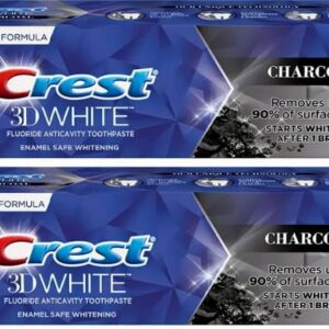 Crest 3D White Charcoal Teeth Whitening Toothpaste, Enamel Safe - 2.7 oz (76g) - Pack of 2