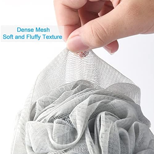 AmazerBath Loofah Sponge 75g/Piece, Exfoliating Bath Sponge Body Scrubber - Loofa Set of 4 Neutral Colors (Large) - Image 5