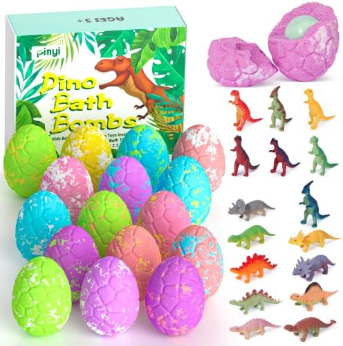16 Pack Dinosaur Bath Bombs for Kids with Surprise Inside, Dino Bath Bombs with Toys Inside for Boys Girls Toddlers, Organic Kids Bath Bombs Bubble Bath Dinosaur Bath Toys Christmas Birthday Gift Set - Image 9