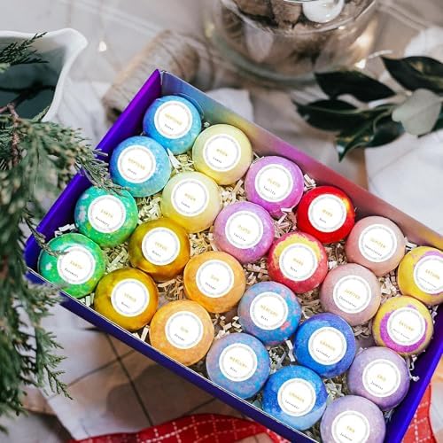 Bath Bombs, 24 pcs Handmade Bath Bombs Gift Set, Natural & Organic Essential Oil Bubble Bath, Bath Bombs Gift Set for Women and Girls - Image 5