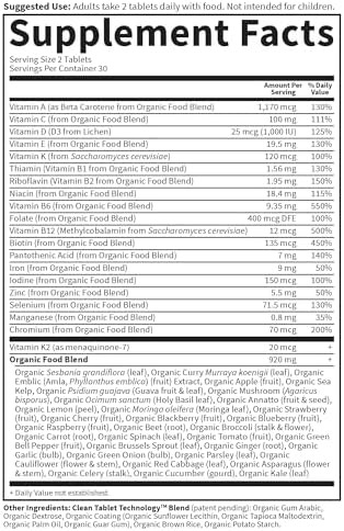 Garden of Life Organics Organic Multivitamin for Women - Womens Multi with Vitamin C, D, Folate, B6, B12, Biotin, Iron, Vegan Whole Food Vitamins for Women, Energy, Skin, Nails, 60 Tablets - Image 6