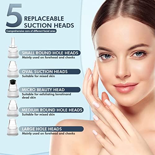 Blackhead Remover Pore Vacuum, Upgraded Black Head Remover for Face, Electric Acne Comedone Whitehead Extractor Tools-5 Suction Power, 5 Probes, USB Rechargeable Pimple Popper Tool Kit - Image 6