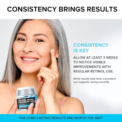 SimplyVital Collagen, Retinol & Hyaluronic Acid Cream - Anti-Aging Face Moisturizer for Face, Neck & Décolleté - Made in USA, Daily Moisturizer Face Cream - 1.7 fl.oz. - Image 8