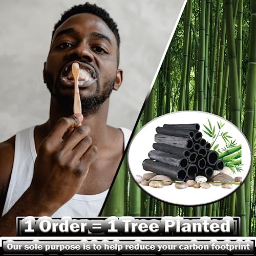 20 Count Bamboo Toothbrushes (Soft+Medium), Natural Wood Toothbrushes Bulk, Eco-Friendly, BPA Free, Biodegradable & Compostable Charcoal Wooden - Reusable Travel Toothbrushes - Image 2