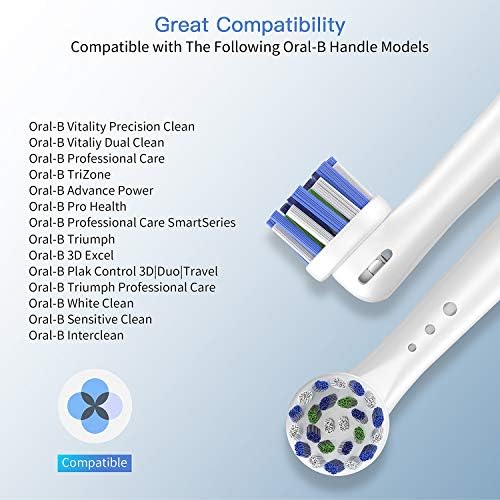 Replacement Toothbrush Heads for Oral B Braun, 8 Pack Professional Electric Toothbrush Heads, Precision Clean Brush Heads Refill Compatible with Oral-B 7000/Pro 1000/9600/ 5000/3000/8000 (8pack) - Image 3