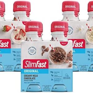 SlimFast Meal Replacement Shake, Protein Drink for Meal Support, Fan Favorites Variety Pack, Original RTD,11 Fl. Oz Bottles, 12 Count (Packaging May Vary)
