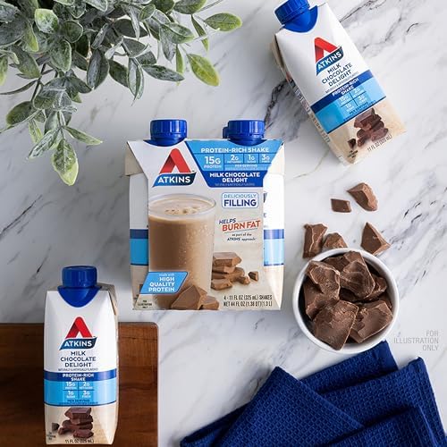 Atkins Milk Chocolate Delight Protein Shake, 15g Protein, Low Glycemic, 2g Net Carb, 1g Sugar, Keto Friendly, 12 Count - Image 5
