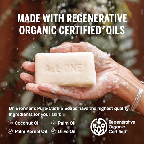 Dr. Bronner's Pure-Castile Bar Soap - Made with Regenerative Certified Organic Oils - For Face, Body, Hair- Gentle on Sensitive Skin - All Natural Soap Bar for Men & Women - Lavender, 2 pack, 32oz - Image 2