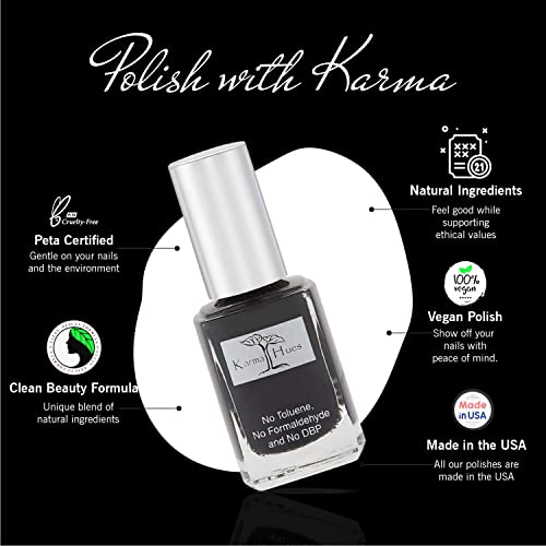 karma organic Nail Polish - Quick Dry Nail Lacquer, Non-Toxic, Vegan, and Cruelty-Free Nail Paint Art for Adults & Kids - No Toluene, No Formaldehyde, No DBP, and Free of TPHP (Vinyl, 0.43 fl oz.) - Image 5