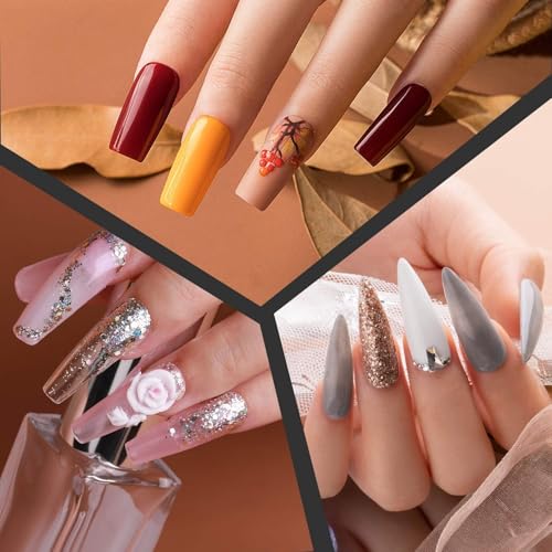Beetles Acrylic Nails Kit 488 Pcs 3 Styles Clear Coffin Ballerina Stiletto Nail Tips Gel Tips Set False Nails Extension Gel Nail Art Gift for Women - Image 5