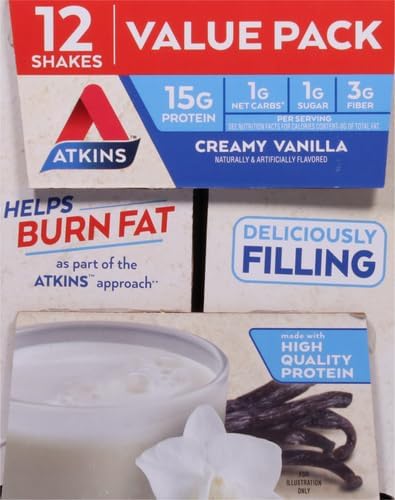 Atkins Creamy Vanilla Protein Shake, 15g Protein, Low Glycemic, 2g Net Carb, 1g Sugar, Keto Friendly, 12 Count - Image 12