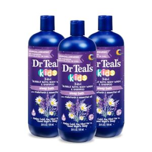 Dr Teal's Kids 3-in-1 Sleep Bath: Bubble Bath, Body Wash & Shampoo with Melatonin & Essential Oil, 20 fl oz (Pack of 3)