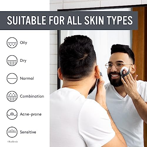 Sud Scrub® Antimicrobial Silicone Face Scrubber, 1 Pack, Gentle Face Exfoliator for Sensitive Skin, Eco Friendly Facial Cleansing Brush, Exfoliating Face Brush for Men and Women (Charcoal) - Image 4