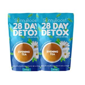 Skinny Boost Evening Tea (2 Pack) 28 Tea Bags Total, Supports Detox and Cleanse, Reduce Bloating, All Natural, Vegan