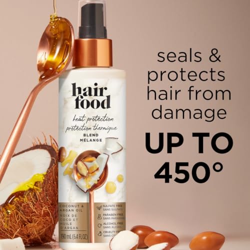Hair Food Coconut & Argan Oil Heat Protectant Leave-In Spray for All Hair Types, 450°F Heat Protection, Sulfate-Free, Paraben-Free, Dye-Free, Alcohol-Free, Adds Shine, 6.4 Fl Oz - Image 2