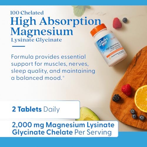 Doctor's Best High Absorption Magnesium Glycinate Lysinate, 100% Chelated, Non-GMO, Vegan, Gluten & Soy Free, 100 mg, 240 Count - Image 5