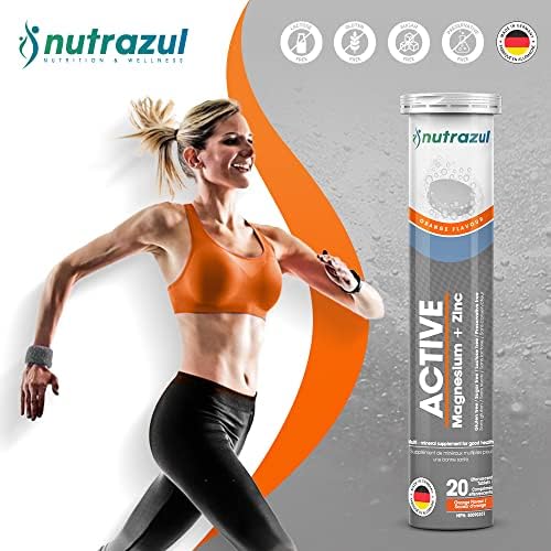 Nutrazul Active Magnesium and Zinc Effervescent Tablets | 20 Tablets | Magnesium Supplements for Muscle Recovery & Electrolyte Balance | Orange Flavor - Image 5