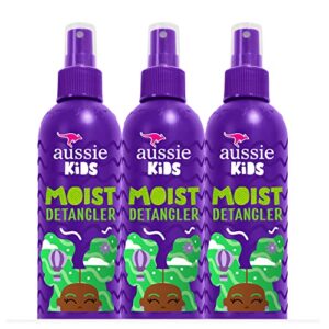 Aussie Kids Moist Detangler Spray, Sulfate & Paraben Free, Moisturizing & Tangle-Free Hair Care for Kids, Cruelty-Free, 8 Fl Oz Each, 3 Pack