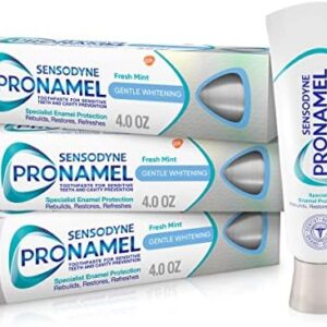 Sensodyne Pronamel Gentle Teeth Whitening Enamel Toothpaste for Sensitive Teeth, to Reharden and Strengthen Enamel, Amazon Exclusive, Fresh Mint - 4 Ounces (Pack of 3)